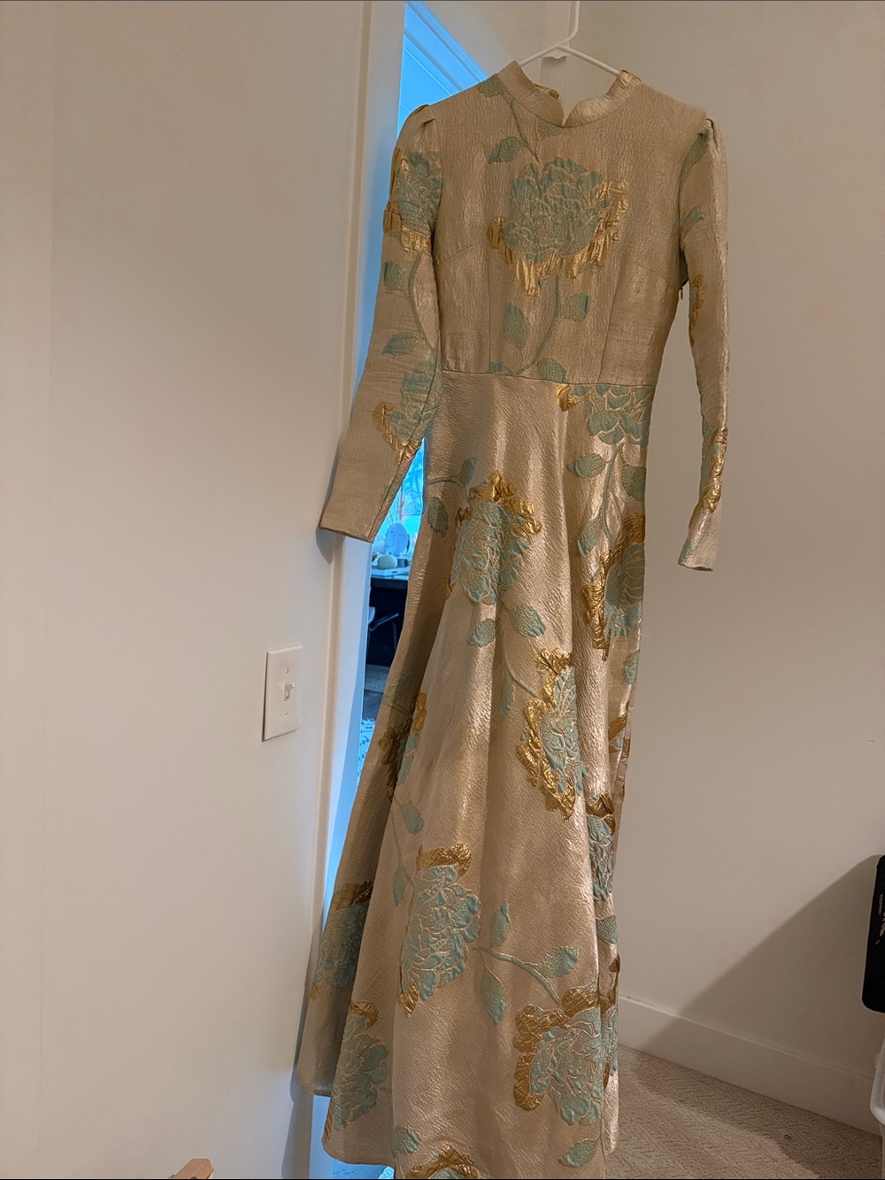 Elegant Floral Brocade Dress